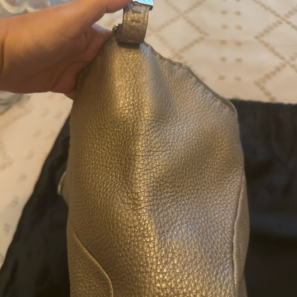 Fendi Metallic Silver Leather Hobo - Picture 13 of 16